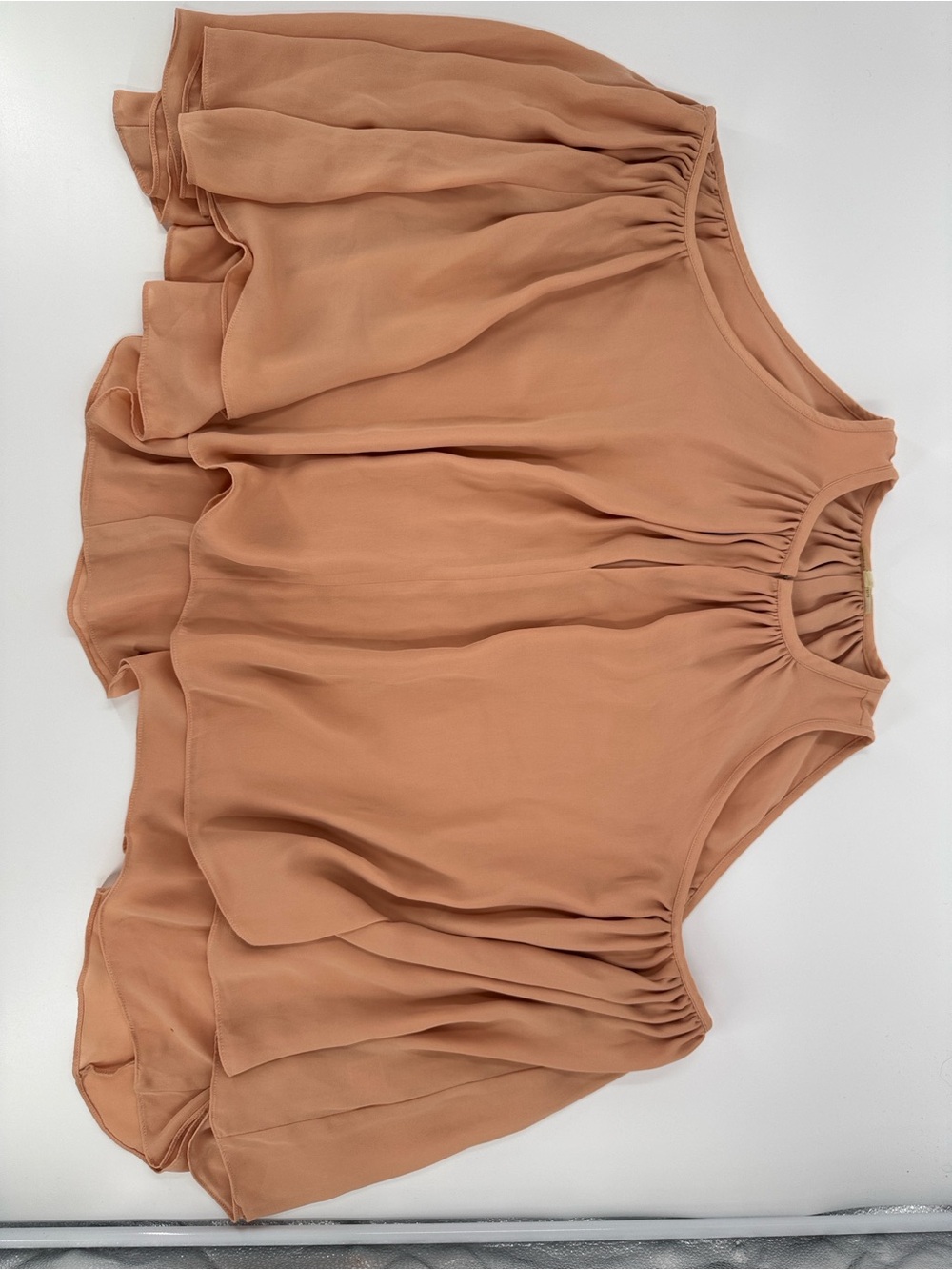 Gianni Binni Women's Ruffle Tiered Cape Dusty Peach Size M